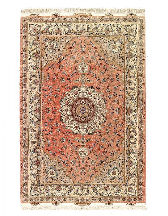 Fine hand Knotted Persain silk & wool Tabriz 6'6"X10': Fine hand Knotted Persain silk & wool Tabriz 6'6"X10' - New, Tabriz, Hand-Knotted, Wool & Silk, 300 -D14521- 862.This item is part of our fine auction collection which includes many fine home accessor