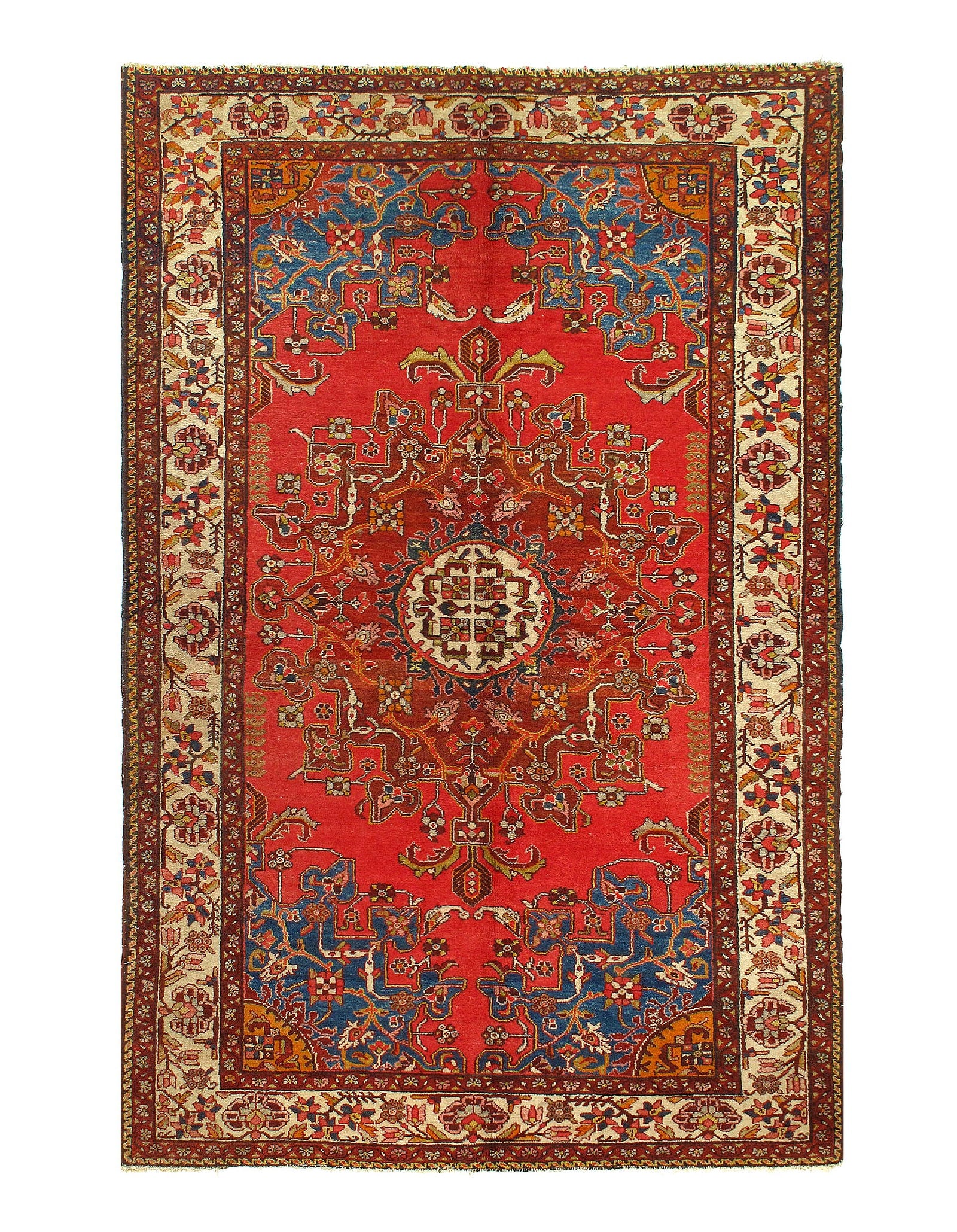 Rust Persian Antique Tafrish rug 4'.4'' x 6'7'': Rust Persian Antique Tafrish rug 4'.4'' x 6'7'' - , Tafresh, Hand-Knotted, Lamb's Wool, 300 -D08240- 862.This item is part of our fine auction collection which includes many fine home accessories incl