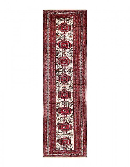 Fine Hand-Knotted Torkaman Runner 3'6"x12'10": Fine Hand-Knotted Torkaman Runner 3'6"x12'10" - circa 1960, Tekke Turkamn, Hand-Knotted, Lamb's Wool, 300 -D14020- 862.This item is part of our fine auction collection which includes many fine home