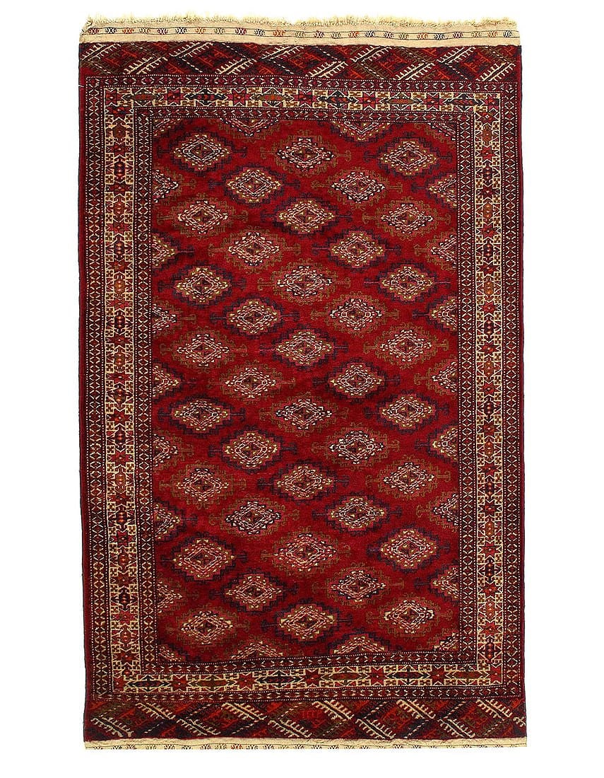 Red Antigue Russian Tekkeh 4'3" X 6'6": Red Antigue Russian Tekkeh 4'3" X 6'6" - circa 1920, Tekke Turkamn, Hand-Knotted, Lamb's Wool, 300 -D10026- 862.This item is part of our fine auction collection which includes many fine home