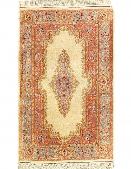 Ivory Semi-Antique Persian Kerman 3' X 5': Ivory Semi-Antique Persian Kerman 3' X 5' - Circa 1950, Traditional, Hand-Knotted, Wool, 300 -D04514- 862.This item is part of our fine auction collection which includes many fine home accessories