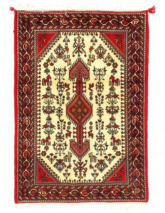 Ivory Genuine Persian Abadeh Rug 3'X5': Ivory Genuine Persian Abadeh Rug 3'X5' - NEW, Traditional, Hand-Knotted, Wool, 300 -D08659- 862.This item is part of our fine auction collection which includes many fine home accessories including