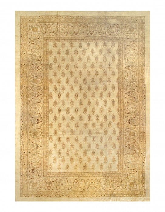 Ivory Antique Amritsar 12' X 18': Ivory Antique Amritsar 12' X 18' - circa 1900, Traditional, Hand-Knotted, Wool, 300 -D05363- 862.This item is part of our fine auction collection which includes many fine home accessories including an