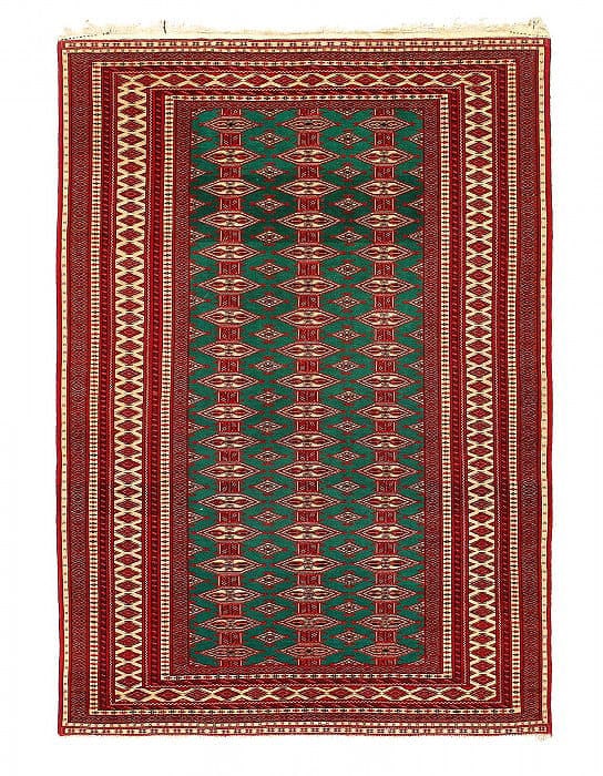 Fine Hand Knotted Vintage Turkaman Rug 4'6"X 6'5" (1 of 3)