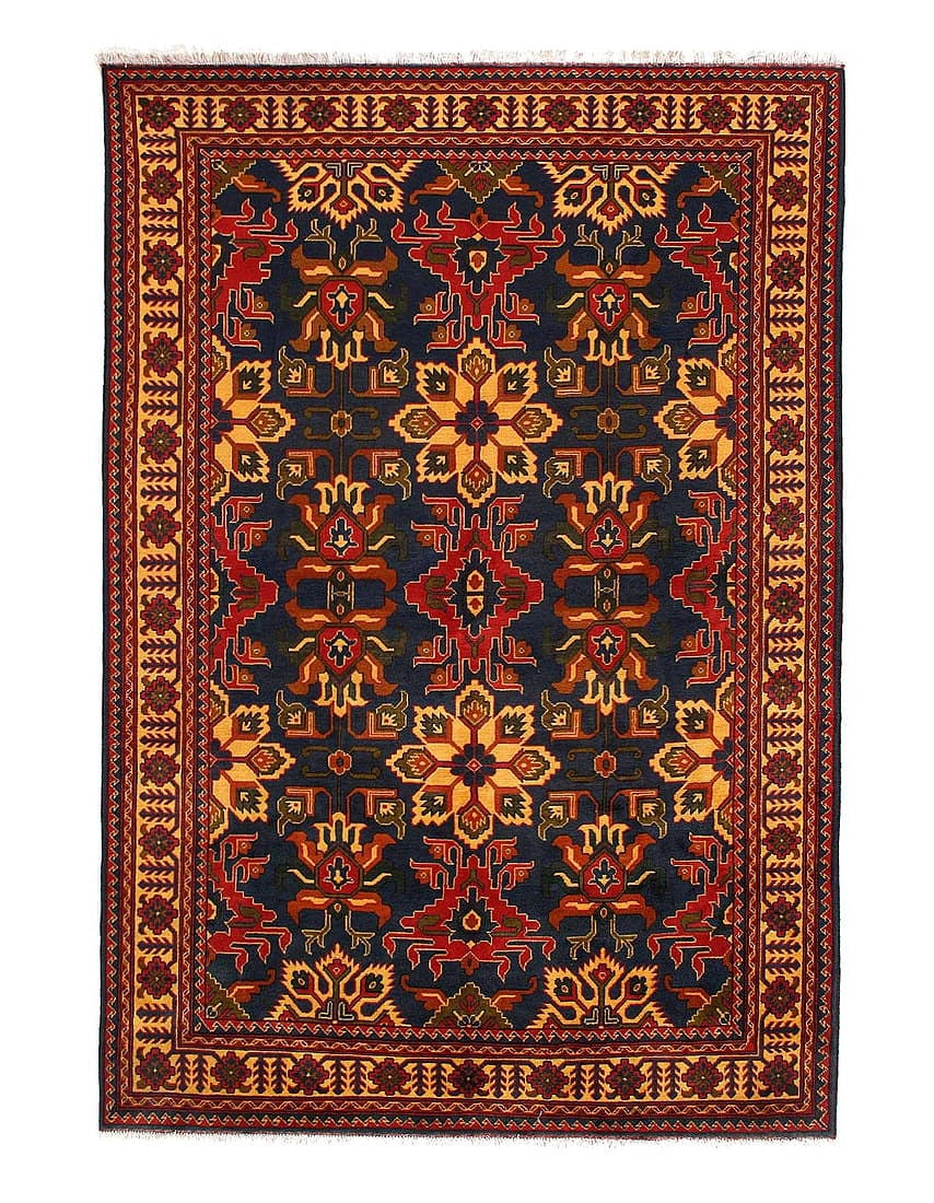 Navy Blue Fine Hand knotted Turkaman rug 6'6'' X 9'6'': Navy Blue Fine Hand knotted Turkaman rug 6'6'' X 9'6'' - New, Turkaman, Hand-Knotted, Lamb's Wool, 300 -D14441- 862.This item is part of our fine auction collection which includes many fine home acces