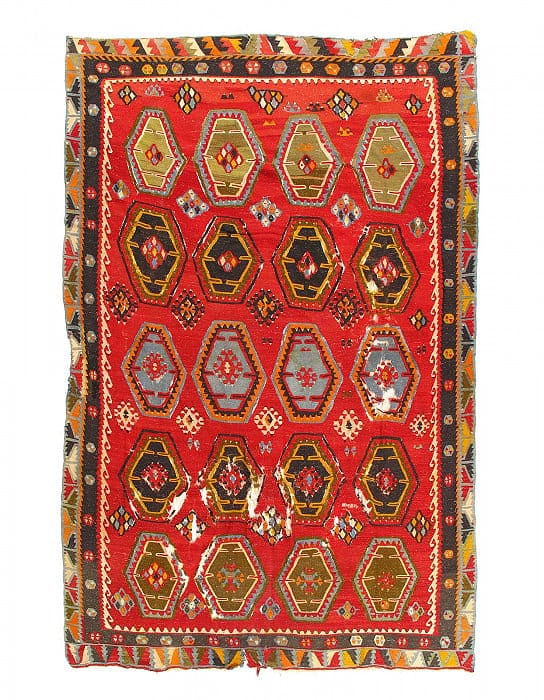 Red Antique Turkish Kilim Rug 7'9"x 11'3" (1 of 3)