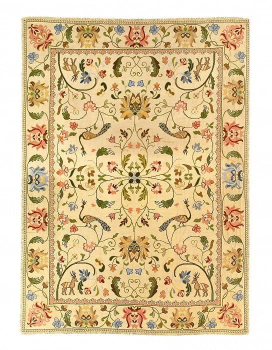 Ivory Fine Hand Knotted Turkish Rug 9'6'' X 13'2'': Ivory Fine Hand Knotted Turkish Rug 9'6'' X 13'2'' - 1960, Turkish, Hand-Knotted, Lamb's Wool, 300 -D11641- 862.This item is part of our fine auction collection which includes many fine home accessori