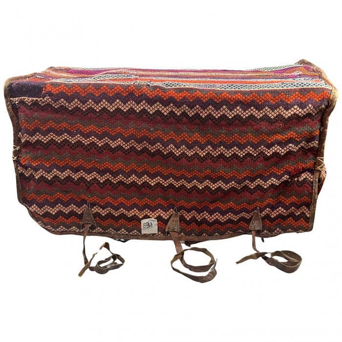 Antique Persian Mafrash Cargo Bag 1'4'' X 3'5'': Antique Persian Mafrash Cargo Bag 1'4'' X 3'5'' - 1900, Turkish, Hand-Knotted, Lamb's Wool, 300 -D00838- 862.This item is part of our fine auction collection which includes many fine home accessories 