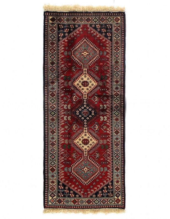 Red Persian Yalameh Runner 2'8" X 6'3": Red Persian Yalameh Runner 2'8" X 6'3" - New, Yalameh, Hand-Knotted, Lamb's Wool, 300 -D09545- 862.This item is part of our fine auction collection which includes many fine home accessories including 