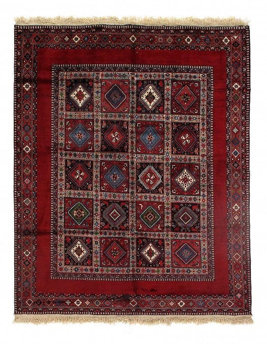 Red Persian Hand Knotted yalameh 6'9'' X 8': Red Persian Hand Knotted yalameh 6'9'' X 8' - New, Yalameh, Hand-Knotted, Lamb's Wool, 300 -D09568- 862.This item is part of our fine auction collection which includes many fine home accessories inclu