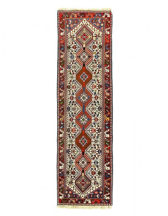 Fine Hand Knotted Persain Yalameh runner 2'9'' X 9'9'': Fine Hand Knotted Persain Yalameh runner 2'9'' X 9'9'' - New, Yalameh, Hand-Knotted, Lamb's Wool, 300 -D10539- 862.This item is part of our fine auction collection which includes many fine home access