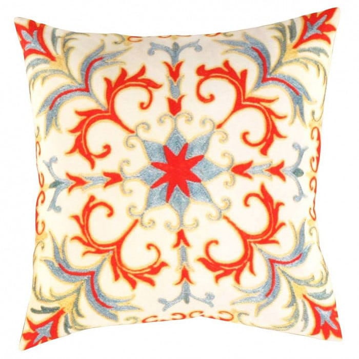 Turkish Suzani Design pillow 20"x20": Turkish Suzani Design pillow 20"x20" - New, Suzani, Handmade , Pure Silk, 300 -TSP 305M- 862.This item is part of our fine auction collection which includes many fine home accessories including antiqu
