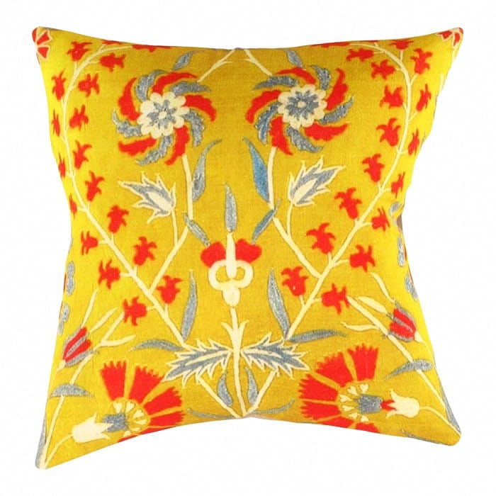 Turkish Suzani Design pillow 20'' X 20'': Turkish Suzani Design pillow 20'' X 20'' - New, Suzani, Handmade , Pure Silk, 300 -TSP 199M- 862.This item is part of our fine auction collection which includes many fine home accessories including an