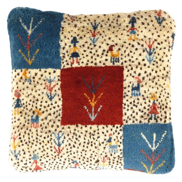 Fine Hand knotted Gabbeh pillow 15"X 15": Fine Hand knotted Gabbeh pillow 15"X 15" - N/A, Gabbeh, Hand-Woven, Lamb's Wool, 300 -PG 310- 862.This item is part of our fine auction collection which includes many fine home accessories including a