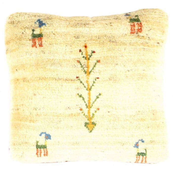 Fine Hand knotted Gabbeh pillow 16"X 16": Fine Hand knotted Gabbeh pillow 16"X 16" - N/A, Gabbeh, Hand-Woven, Lamb's Wool, 300 -PG 294- 862.This item is part of our fine auction collection which includes many fine home accessories including a
