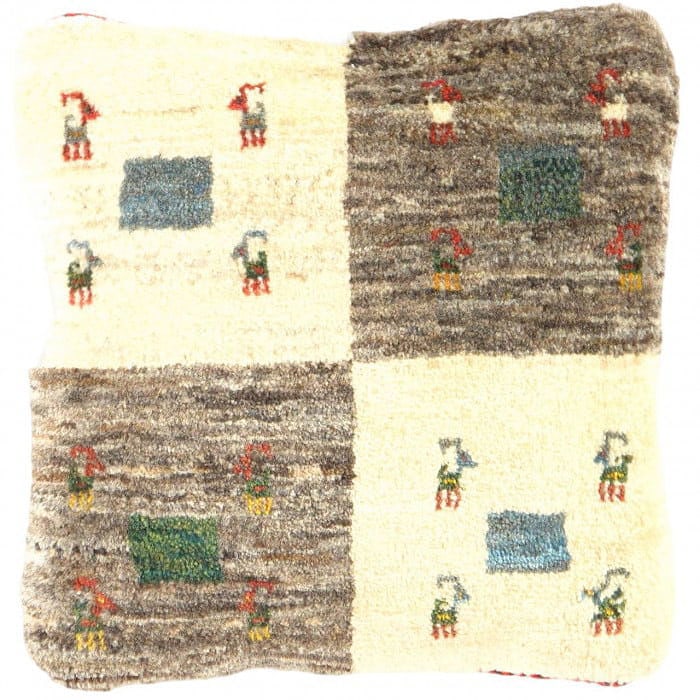 Fine Hand knotted Gabbeh pillow 14"X 16": Fine Hand knotted Gabbeh pillow 14"X 16" - N/A, Gabbeh, Hand-Woven, Lamb's Wool, 300 -PG 287- 862.This item is part of our fine auction collection which includes many fine home accessories including a