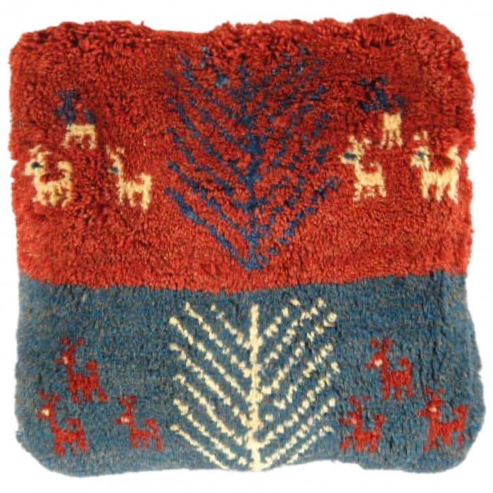 Fine Hand knotted Gabbeh pillow 16"X 16": Fine Hand knotted Gabbeh pillow 16"X 16" - N/A, Gabbeh, Hand-Woven, Lamb's Wool, 300 -PG 283- 862.This item is part of our fine auction collection which includes many fine home accessories including a