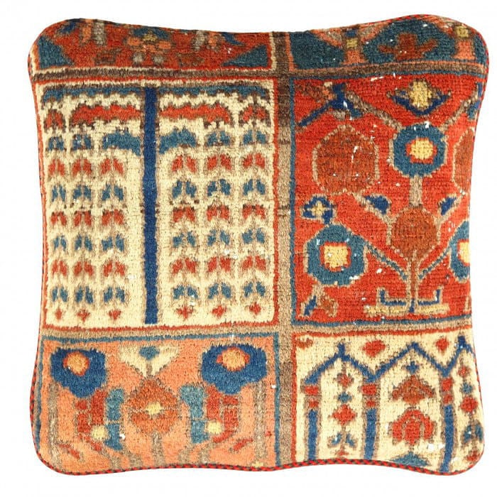 Pasargad Vintage Hand Knotted Farahan Rug Pillow - 20'' X 20''X 5'': Pasargad Vintage Hand Knotted Farahan Rug Pillow - N/A, Farahan, Hand-Woven, Lamb's Wool, 300 -K 193 B- 862.This item is part of our fine auction collection which includes many fine home accessories i