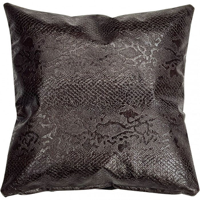 Pasargad Brown Snakeskin leather Pillow 16": Pasargad Brown Snakeskin leather Pillow 16" - New, Modern, Hand-made, Leather, 300 -IRL 12- 862.This item is part of our fine auction collection which includes many fine home accessories including ant