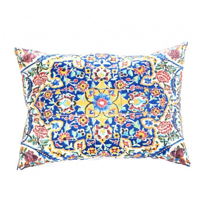 Persian Tile Velvet Pillow 18' X 26': Persian Tile Velvet Pillow 18' X 26' - New, Traditional, N/A, Velvet Silk, 300 -IR 54- 862.This item is part of our fine auction collection which includes many fine home accessories including antique 