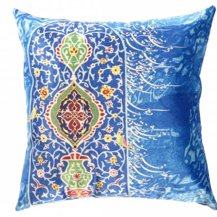 Traditional Calligraphy Velvet Pillow 16" X 16": Traditional Calligraphy Velvet Pillow 16" X 16" - New, Isfahan, N/A, Velvet Silk, 300 -IR 150- 862.This item is part of our fine auction collection which includes many fine home accessories including 