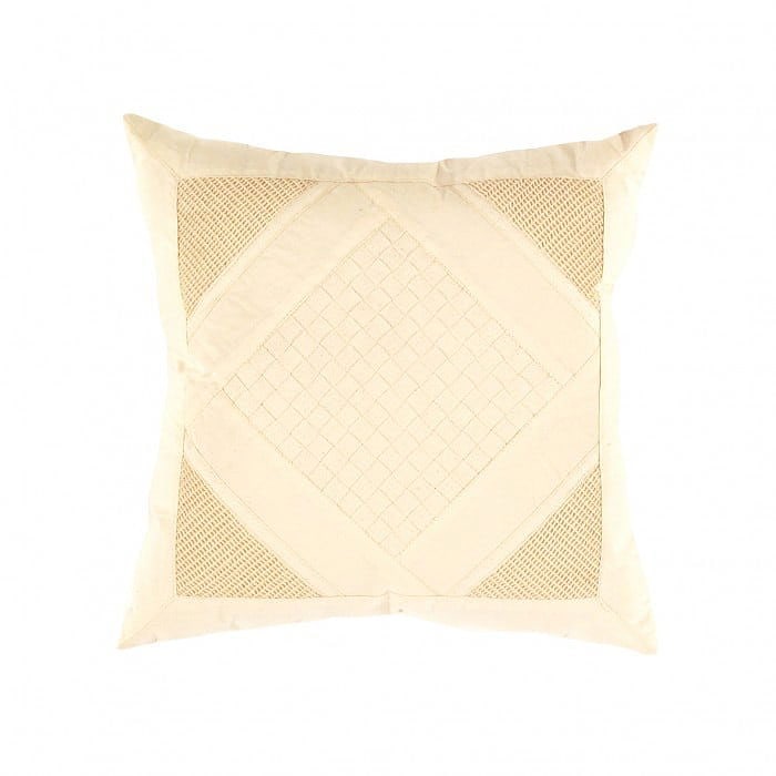 Beige Color Pure Cotton Pillow Cover - 16”W X 16”D X 3”H: Beige Color Pure Cotton Pillow Cover - New, Modern, Hand-made, Cotton, 300 -IC 7- 862.This item is part of our fine auction collection which includes many fine home accessories including antique rugs,