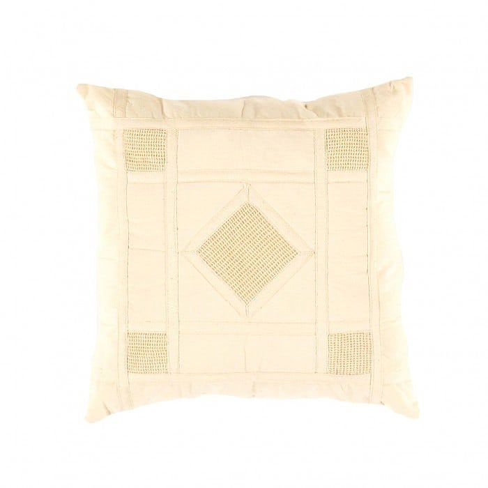 Beige Color Pure Cotton Pillow Cover - 16”W X 16”D X 3”H: Beige Color Pure Cotton Pillow Cover - New, Modern, Handmade, Cotton, 300 -IC 3- 862.This item is part of our fine auction collection which includes many fine home accessories including antique rugs, 