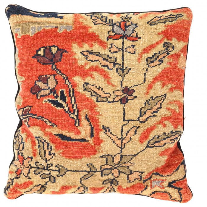 Vintage Turkish Pasargad Hand Knotted Pillow 20"X 20": Vintage Turkish Pasargad Hand Knotted Pillow 20"X 20" - N/A, Turkish, Hand-Woven, Lamb's Wool, 300 -BL 01- 862.This item is part of our fine auction collection which includes many fine home accessorie