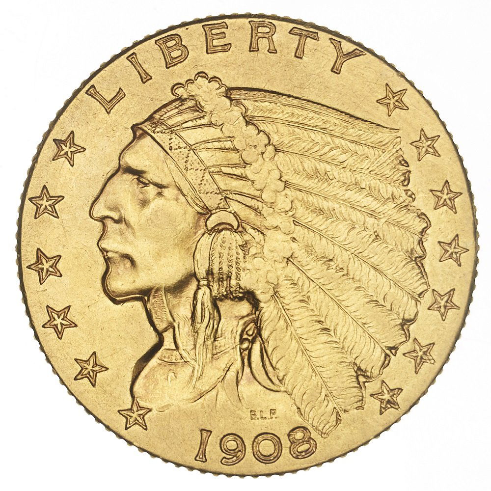 1908 $2.5 Gold Indian (1 of 2)