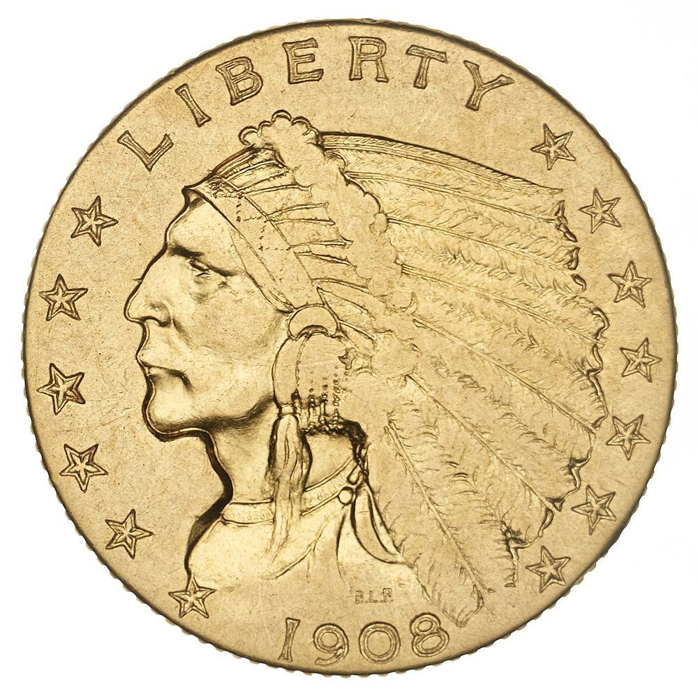 1908 $2.5 Gold Indian (1 of 2)