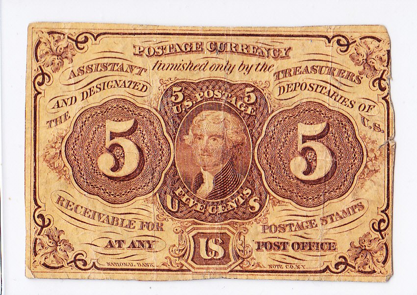 5 Cent Postage Currency (1 of 2)