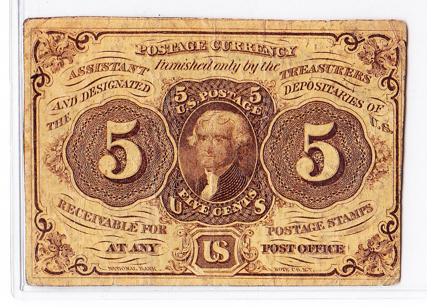 5 Cent Postage Currency (1 of 2)