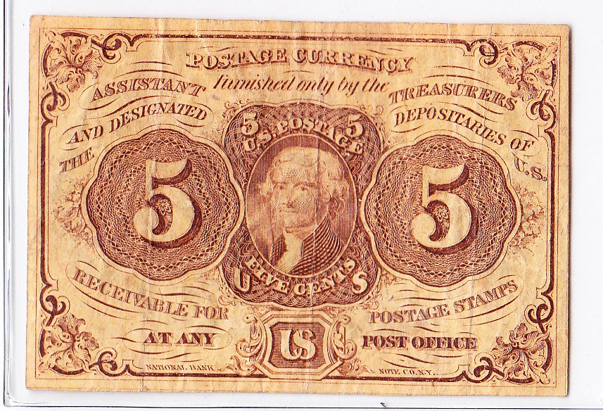 5 Cent Postage Currency (1 of 2)
