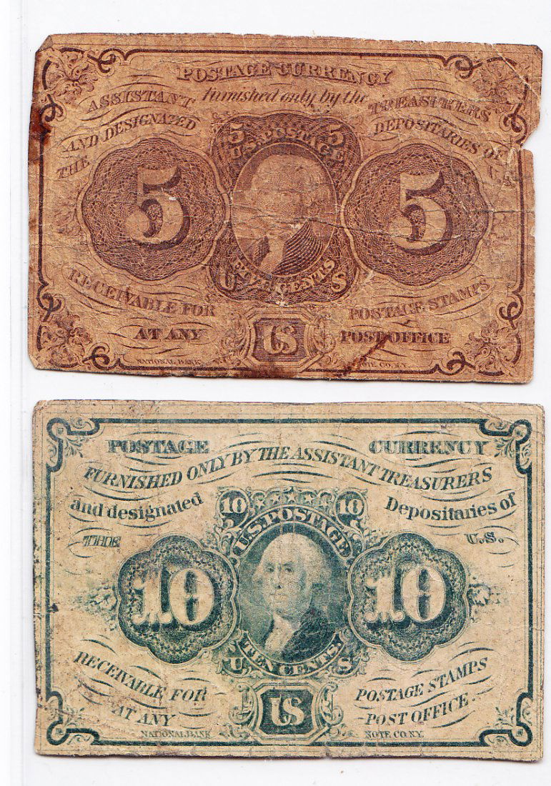 5 Cent and 10 Cent Postage Currency (1 of 2)