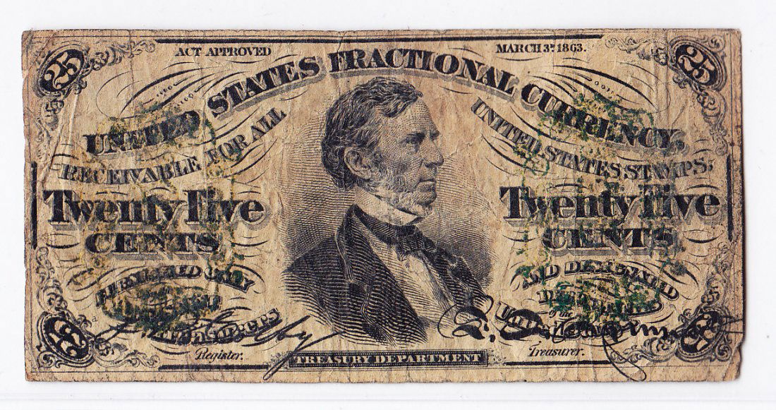 1863 25 Cent Fractional Currency 3rd Issue Green Back (1 of 2)