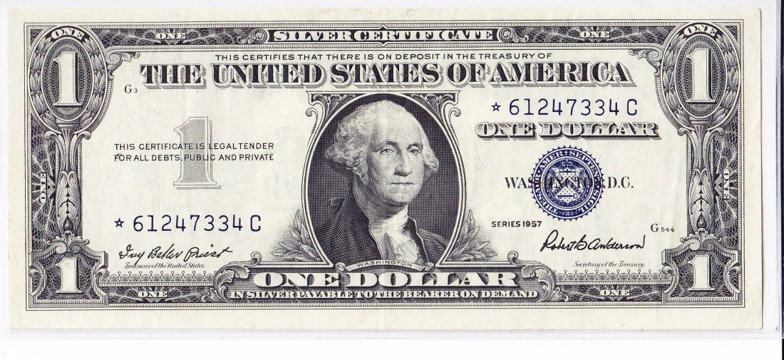 1957 Star Note $1 Silver Certificate (1 of 2)