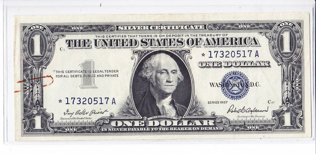 1957 Star Note $1 Silver Certificate (1 of 2)