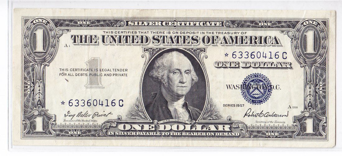 1957 Star Note $1 Silver Certificate (1 of 2)