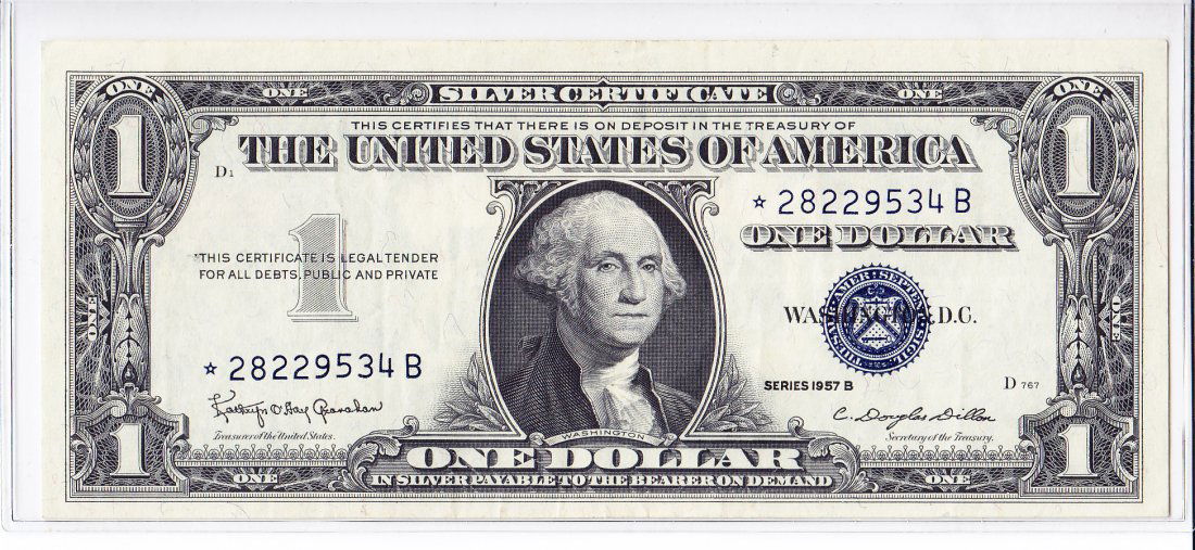 1957 B Star Note $1 Silver Certificate (1 of 2)