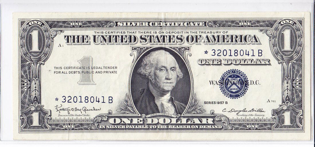 1957 B Star Note $1 Silver Certificate (1 of 2)