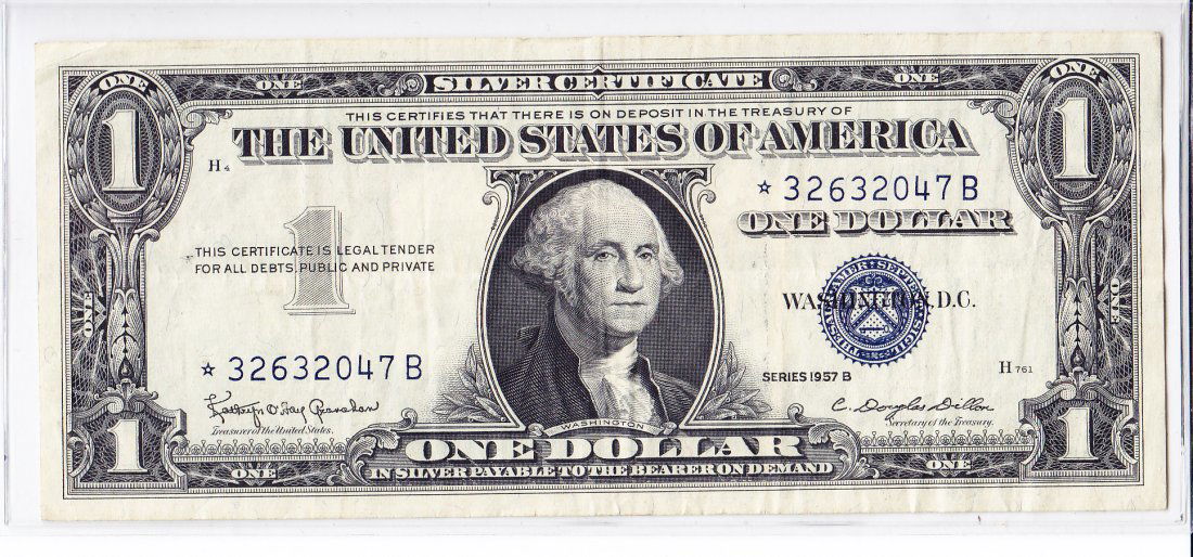 1957 B Star Note $1 Silver Certificate (1 of 2)