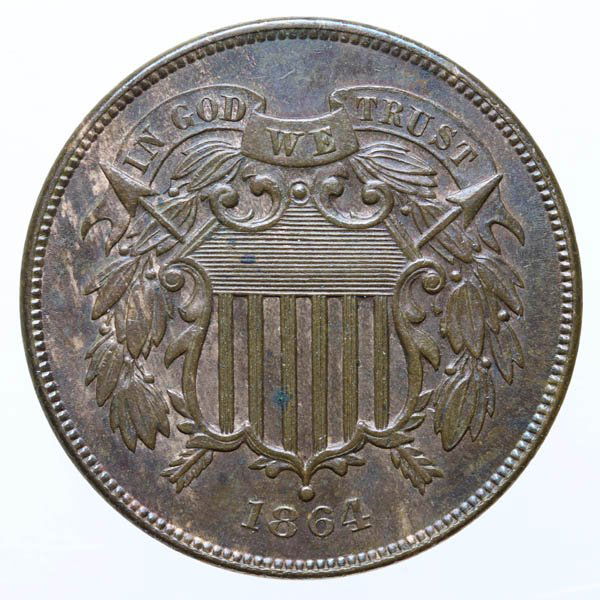1864 Two Cent Large Motto (1 of 2)