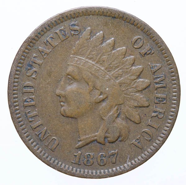 1867 Indian Head Cent: 1867 Indian Head Cent, VF