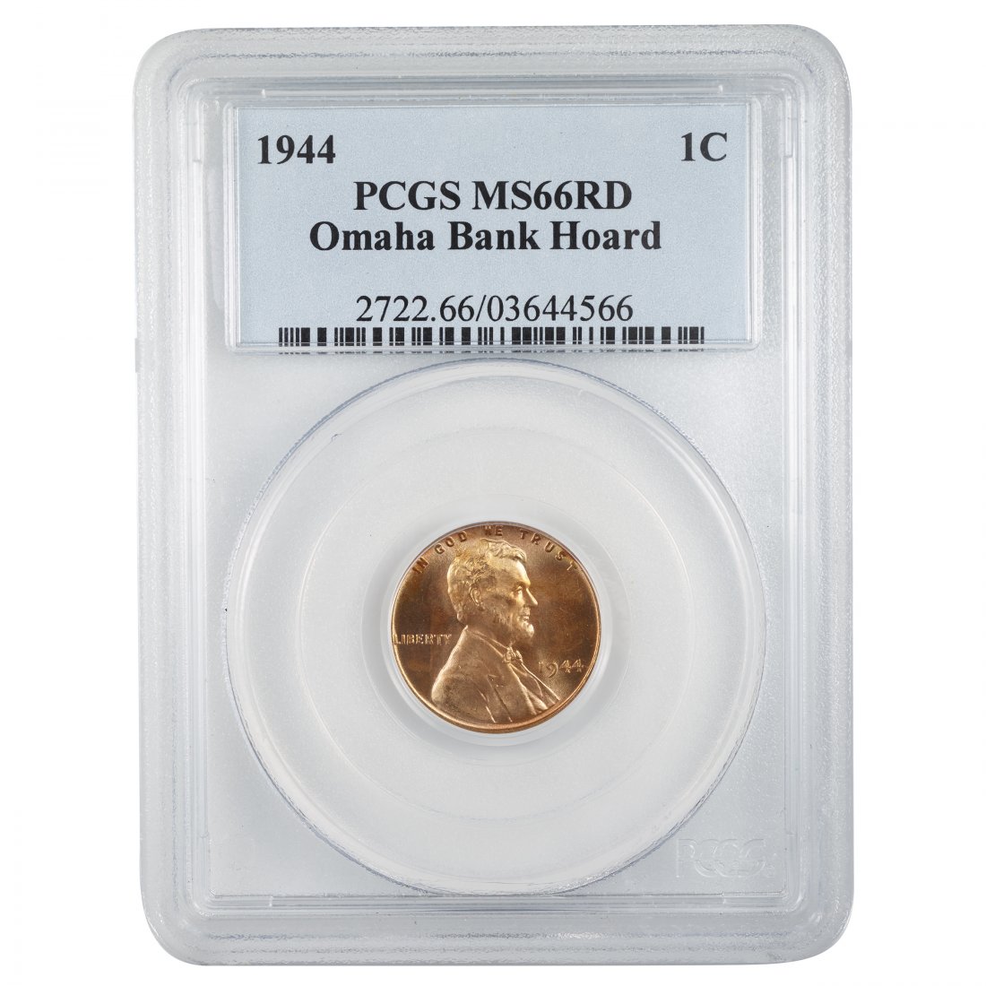 1944 Lincoln Cent, Omaha Bank Hoard PCGS MS66 (1 of 4)
