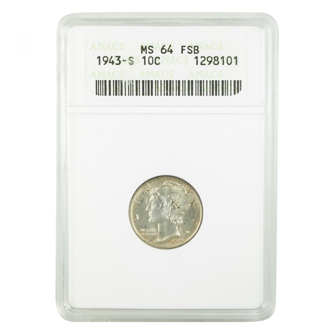 1943-S Mercury Dime ANACS MS64 Full Split Bands (1 of 4)