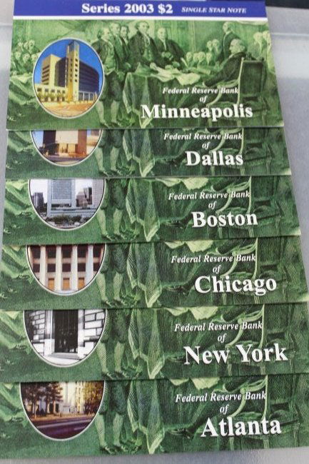 2003 $2 Single Star Note Group of 12 (1 of 8)