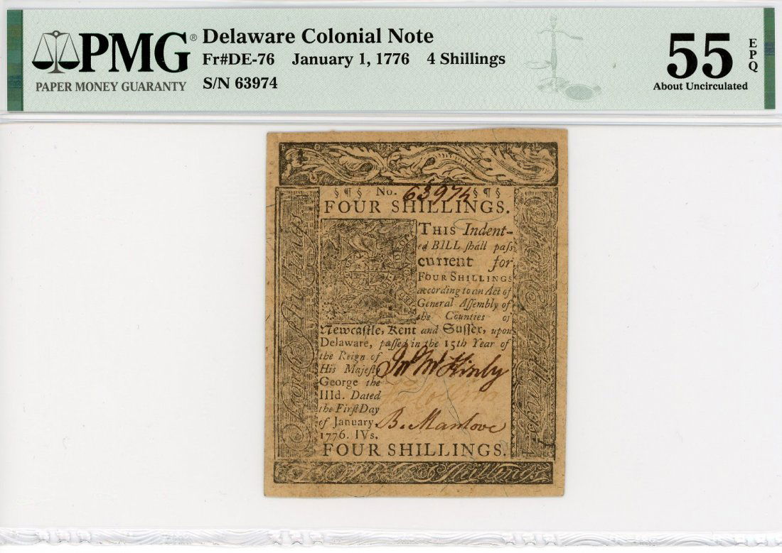 1776 Delaware Colonial Note (1 of 2)