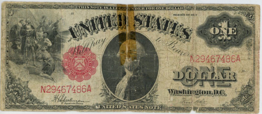 1917 $1 U.S. Note Red Seal (1 of 2)