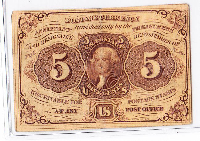 1862 5 Cent Postage Currency (1 of 2)