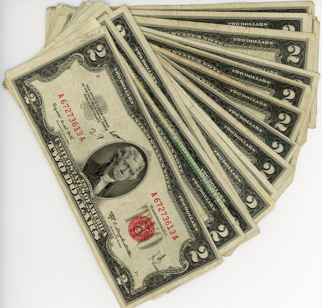 $2 U.S. Note Red Seal, Group of 17 (1953-A -1963) (1 of 2)